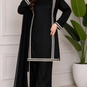 Elegant Women 2PC Dress – Stylish Lace Design Suit
